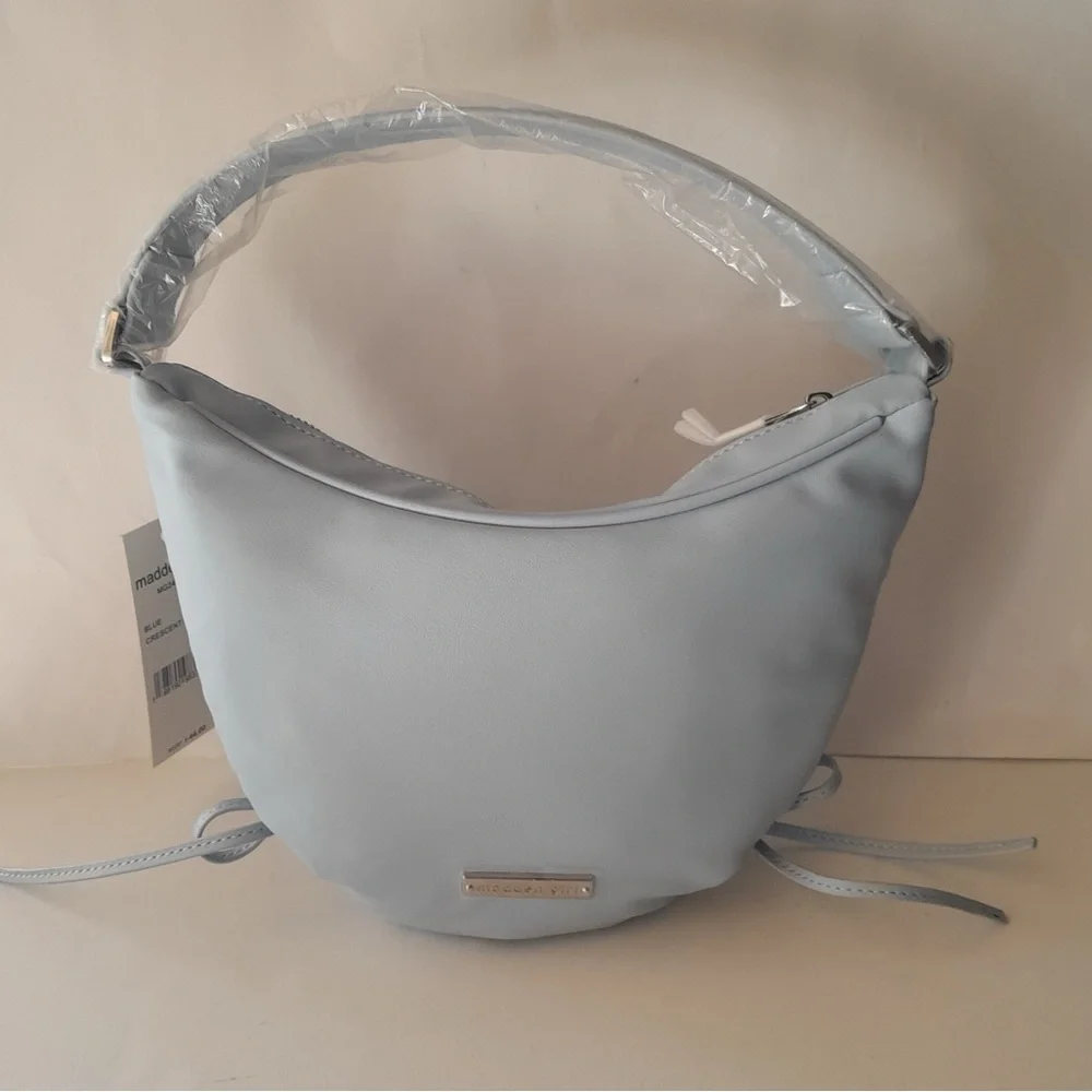 Madden Girl Crescent Light Blue Shoulder Bag - Picture 5 of 14